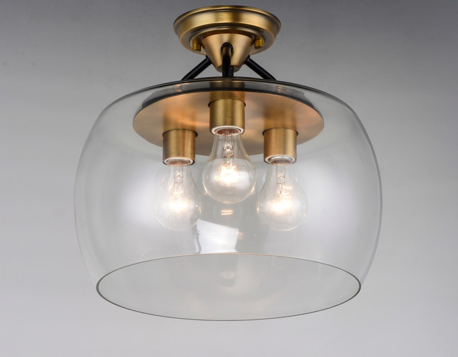 Maxim - 26130CLBZAB - Three Light Semi-Flush Mount - Goblet - Bronze / Antique Brass