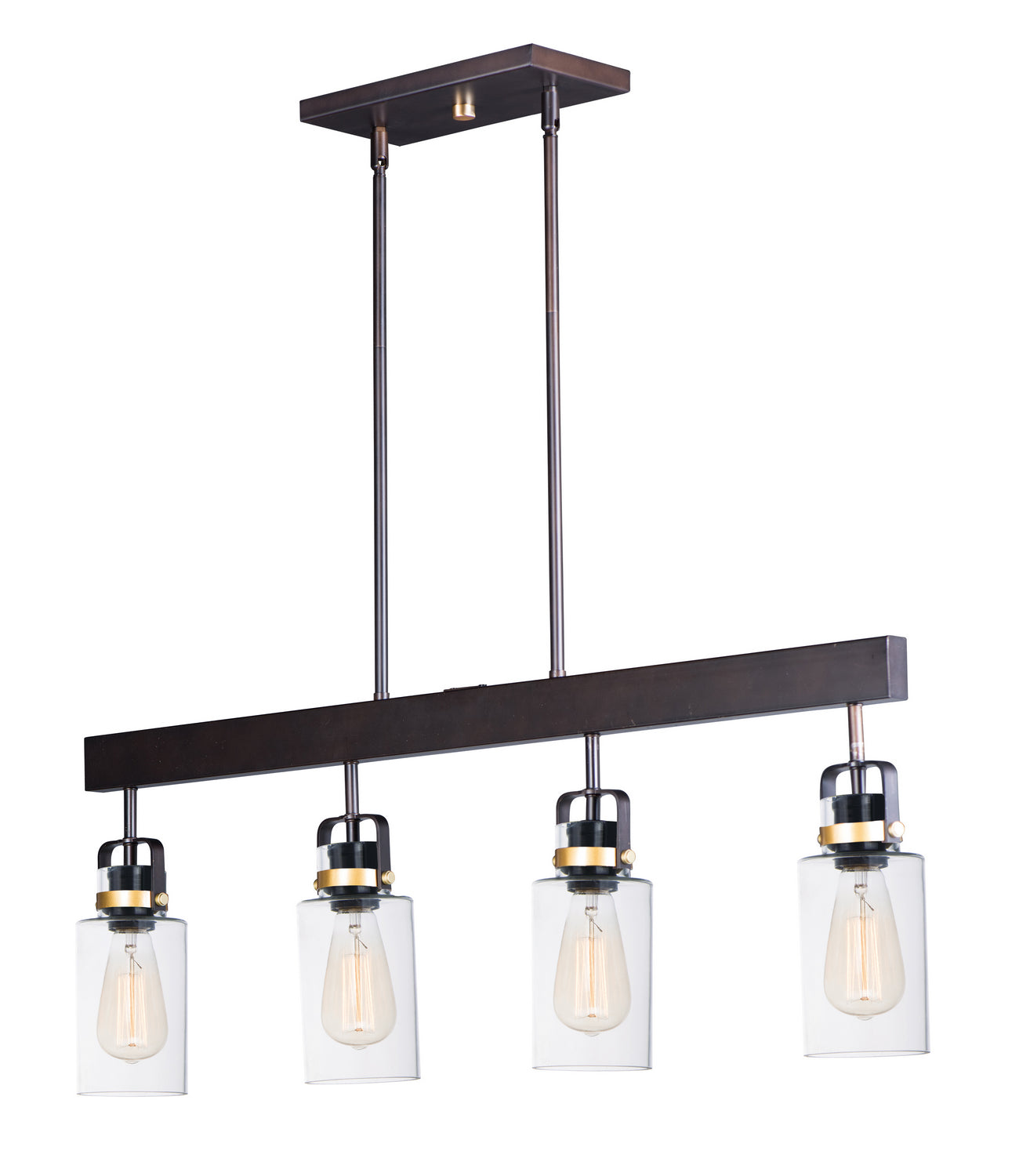 Maxim - 30176CLBZGLD - Four Light Linear Pendant - Magnolia - Bronze / Gold