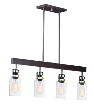 Maxim - 30176CLBZGLD - Four Light Linear Pendant - Magnolia - Bronze / Gold