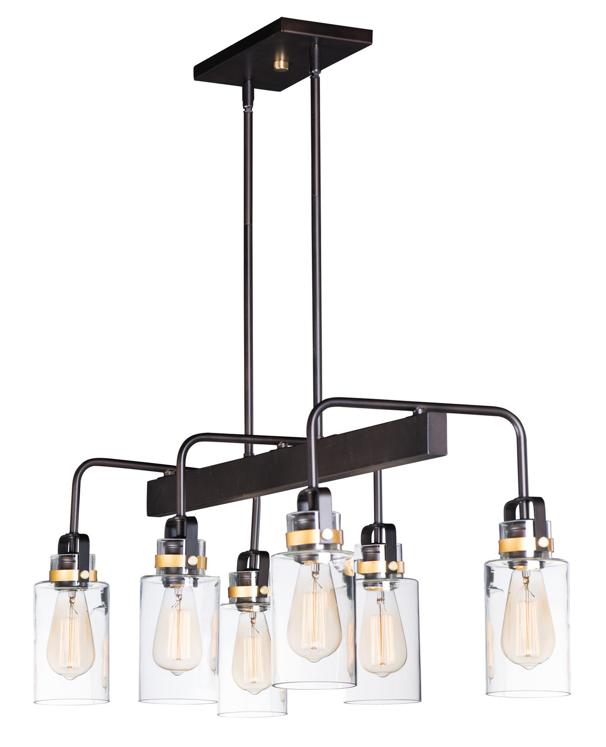 Maxim - 30177CLBZGLD - Six Light Linear Pendant - Magnolia - Bronze / Gold