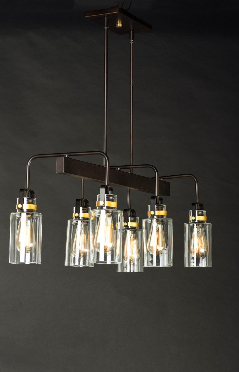 Maxim - 30177CLBZGLD - Six Light Linear Pendant - Magnolia - Bronze / Gold