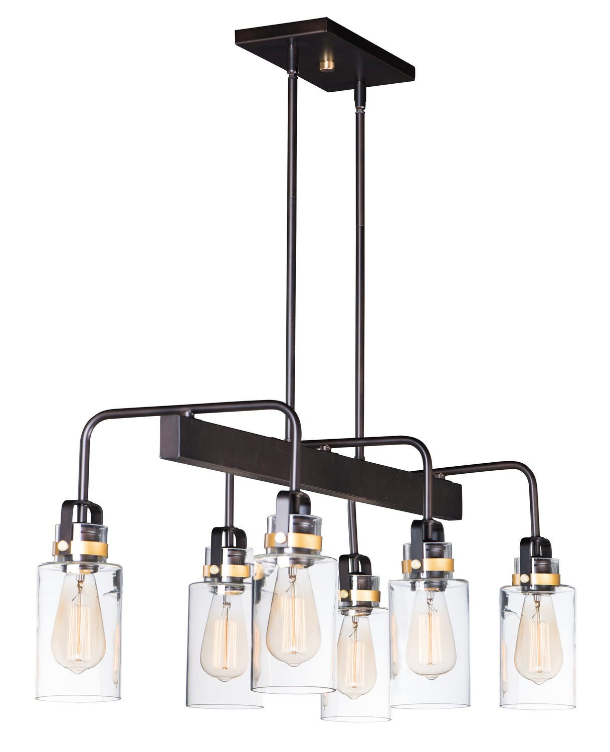 Maxim - 30177CLBZGLD - Six Light Linear Pendant - Magnolia - Bronze / Gold