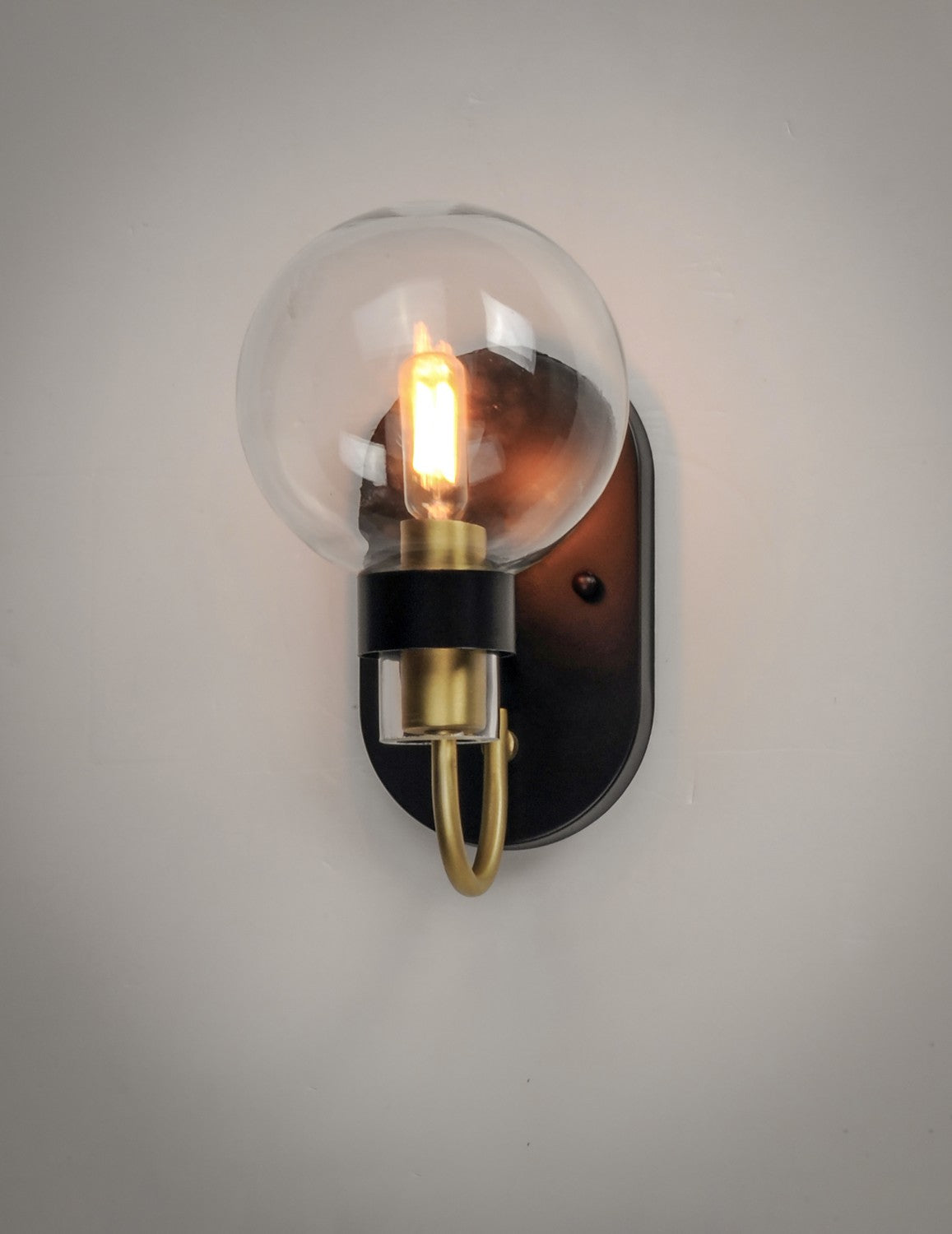 Maxim - 30511CLBZSBR - One Light Wall Sconce - Bauhaus - Bronze / Satin Brass