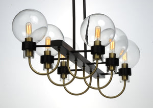 Maxim - 30519CLBZSBR - Six Light Linear Chandelier - Bauhaus - Bronze / Satin Brass