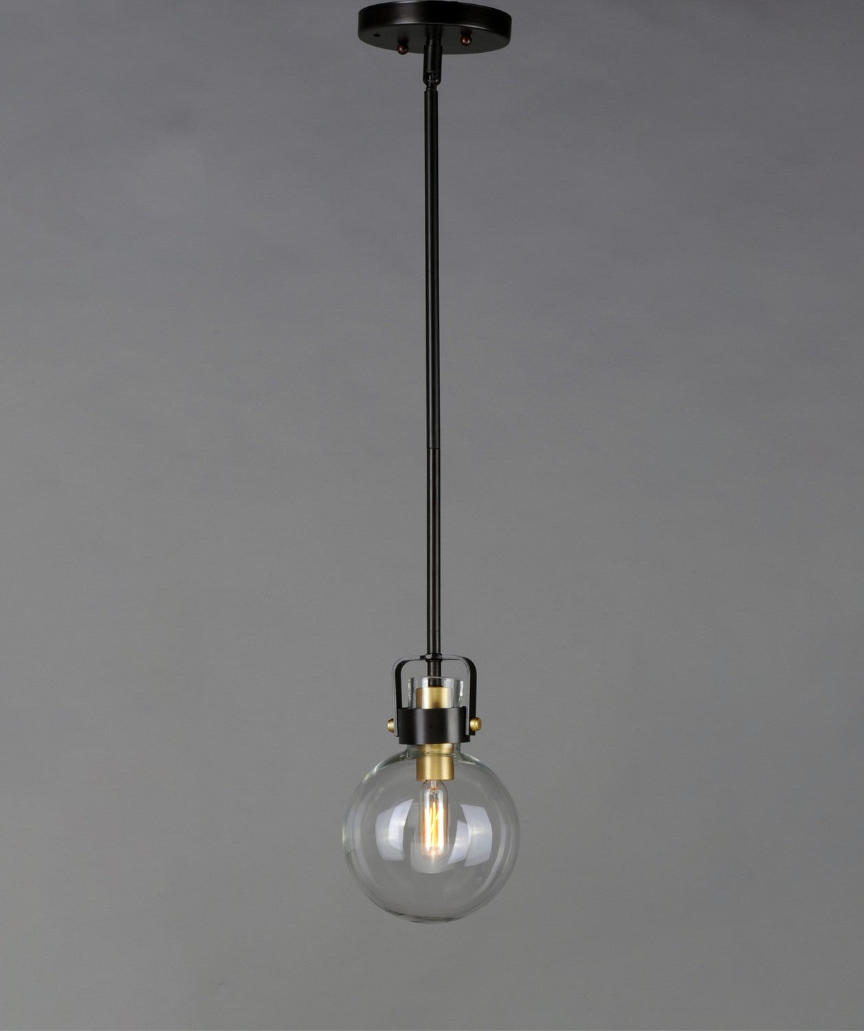 Maxim - 90510CLBZSBR - One Light Mini Pendant - Bauhaus - Bronze / Satin Brass