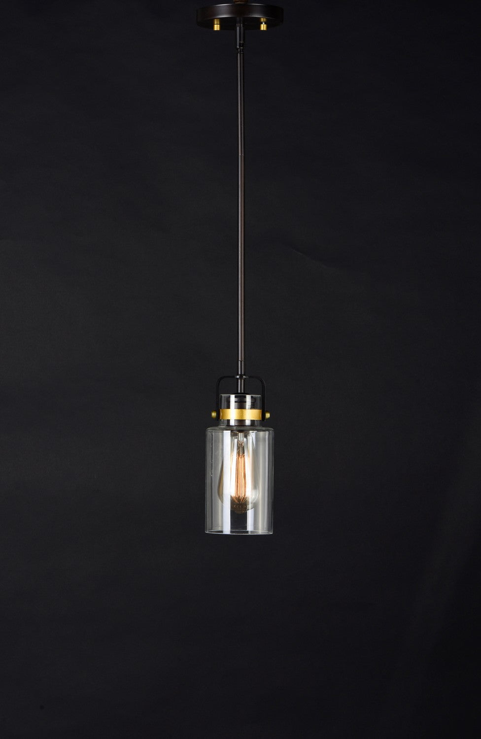 Maxim - 91070CLBZGLD - One Light Pendant - Magnolia - Bronze / Gold