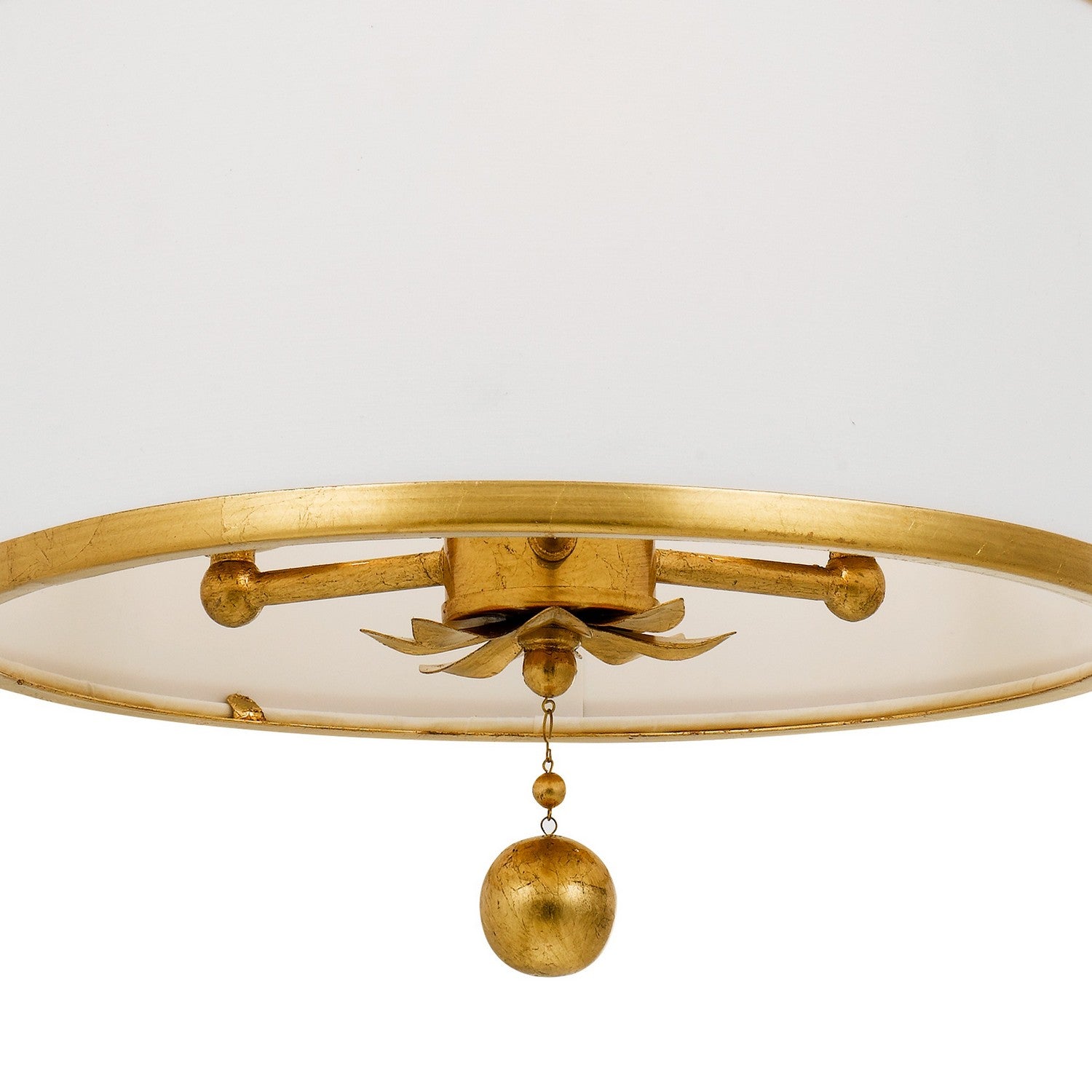 Crystorama - 513-GA - Three Light Chandelier - Broche - Antique Gold