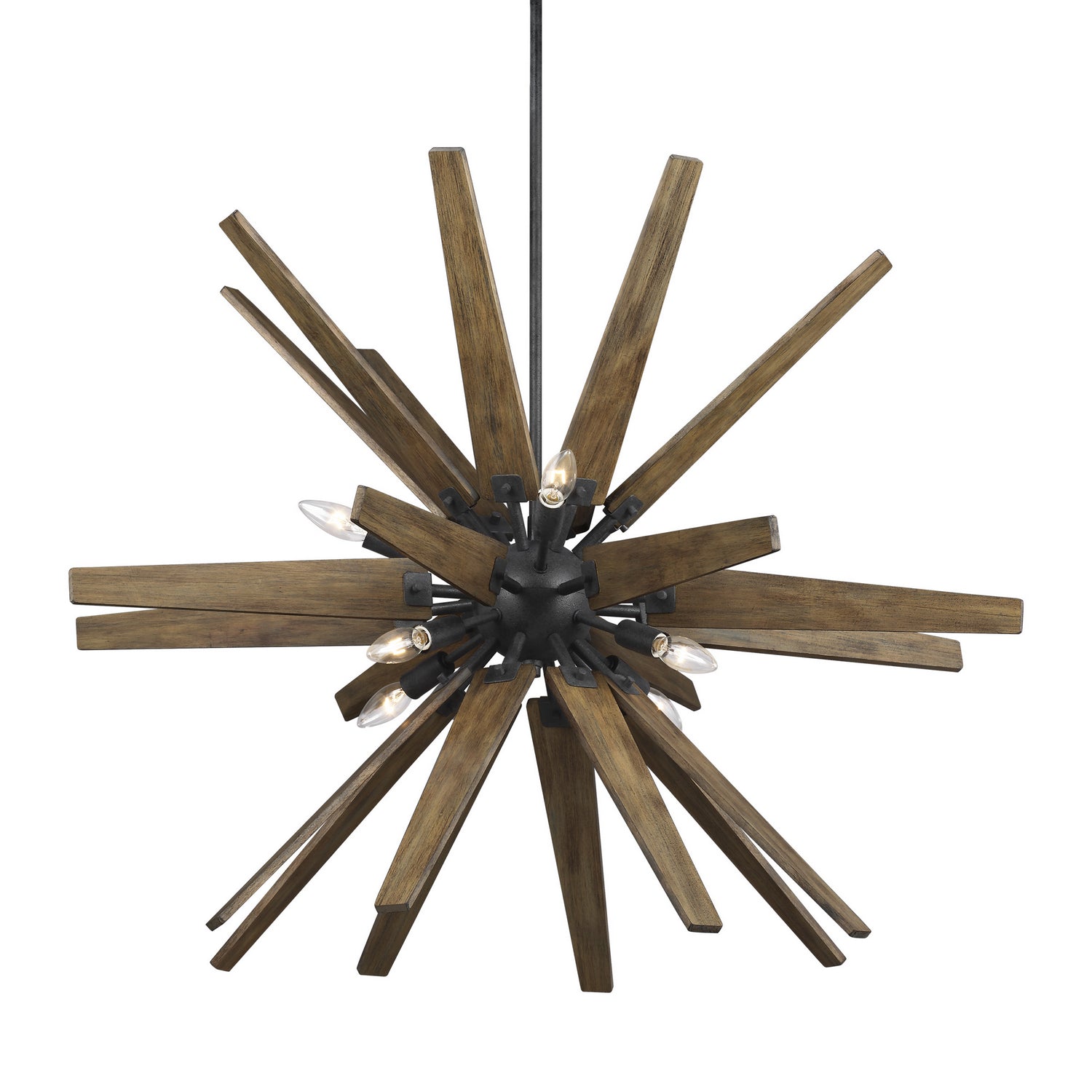 Visual Comfort Studio - F3258/8DWZ/WOW - Eight Light Chandelier - Thorne - Dark Weathered Zinc / Weathered Oak