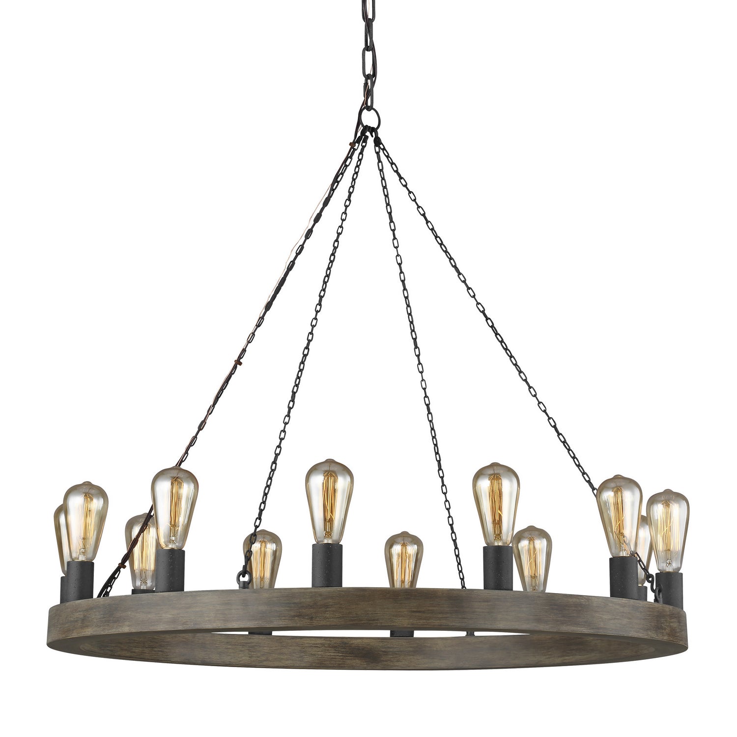 Visual Comfort Studio - F3932/12WOW/AF - 12 Light Chandelier - Avenir - Weathered Oak Wood / Antique Forged Iron