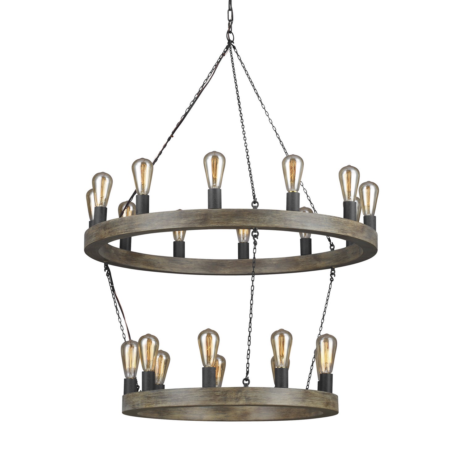 Visual Comfort Studio - F3934/21WOW/AF - 21 Light Chandelier - Avenir - Weathered Oak Wood / Antique Forged Iron