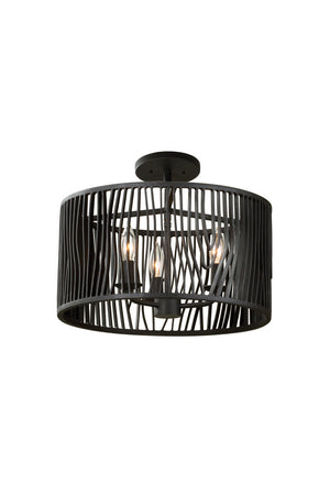 Kalco - 507540BI - Three Light Convertible Pendant - Semi Flush Mount - Morre - Black Iron