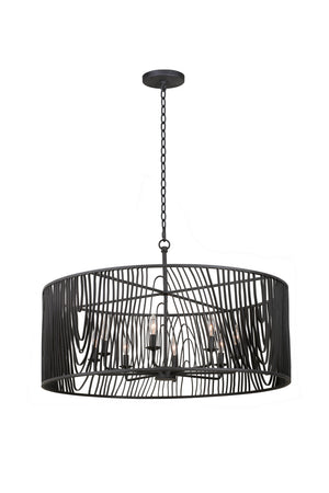 Kalco - 507552BI - Eight Light Pendant - Morre - Black Iron