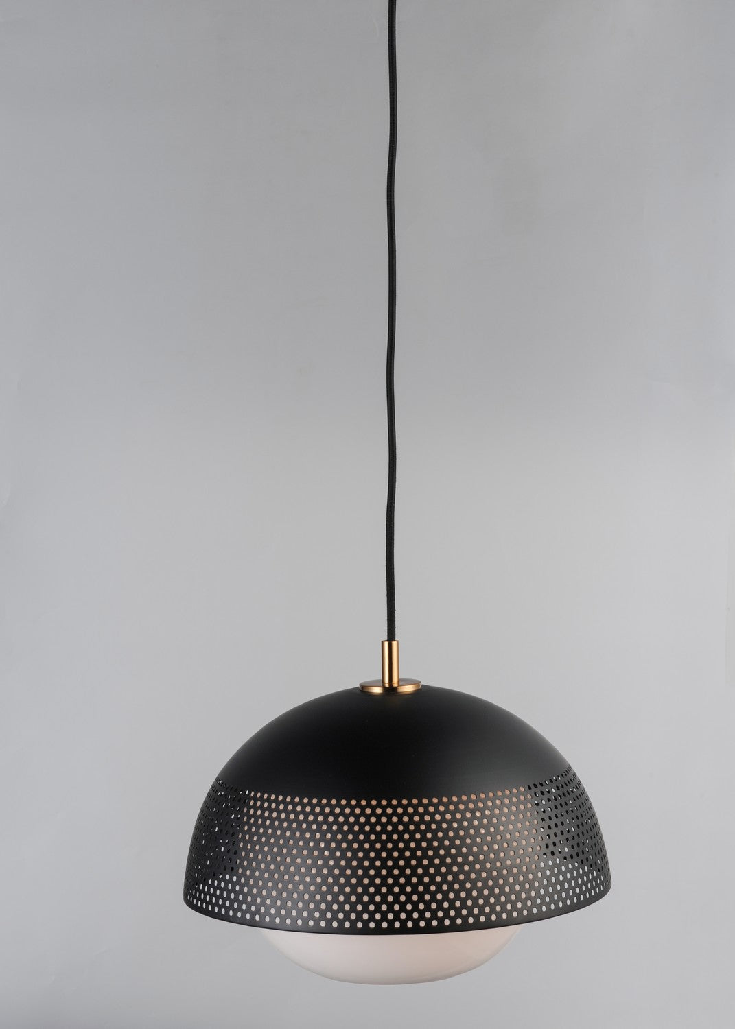 Maxim - 10082WTBKSBR - One Light Pendant - Perf - Black / Satin Brass