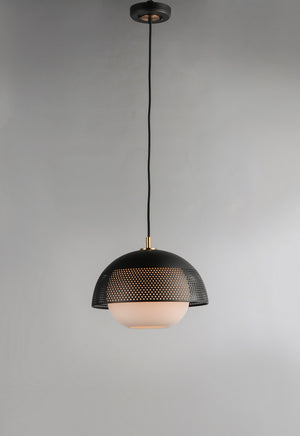 Maxim - 10082WTBKSBR - One Light Pendant - Perf - Black / Satin Brass