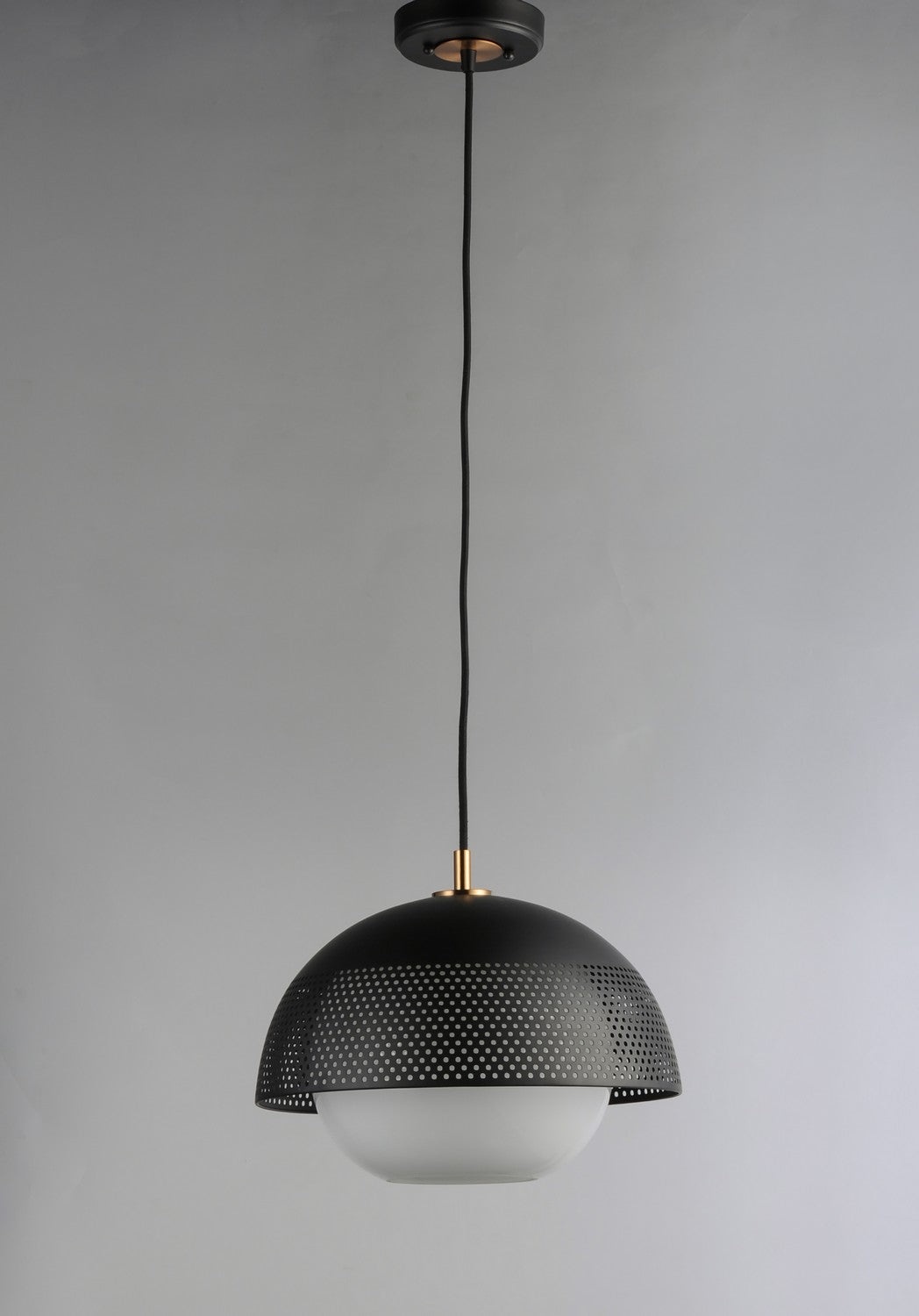 Maxim - 10082WTBKSBR - One Light Pendant - Perf - Black / Satin Brass