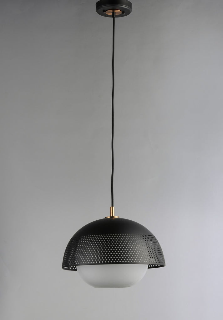 Maxim - 10082WTBKSBR - One Light Pendant - Perf - Black / Satin Brass