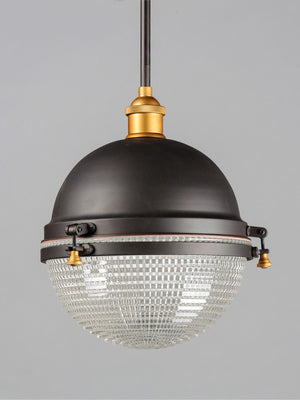 Maxim - 10187OIAB - One Light Outdoor Pendant - Portside - Oil Rubbed Bronze / Antique Brass