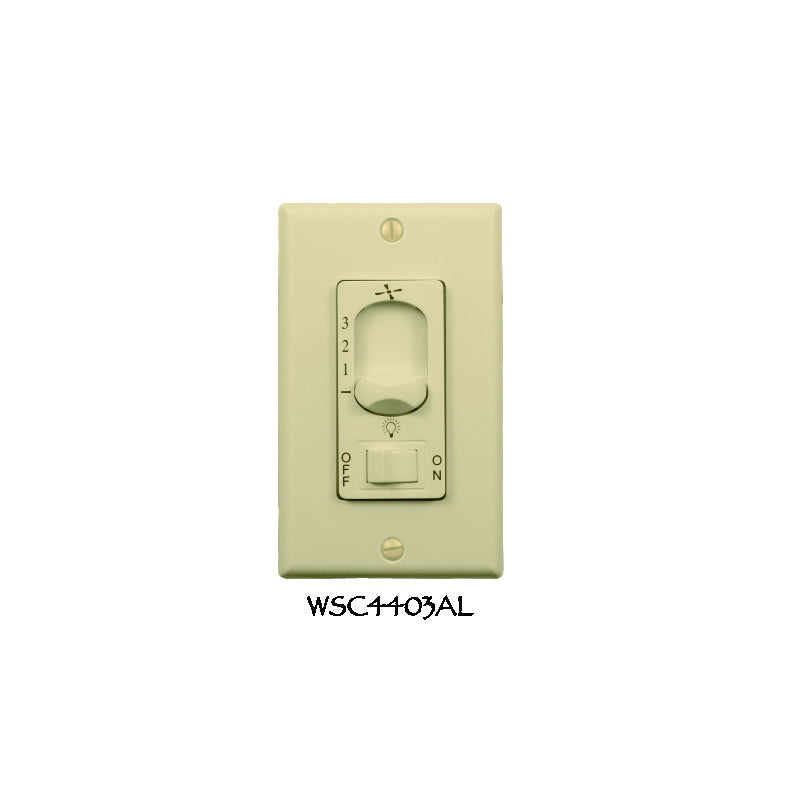 Wind River Fan Company - WSC4403AL - Dual Fan Light Wall Control - Control - Almond