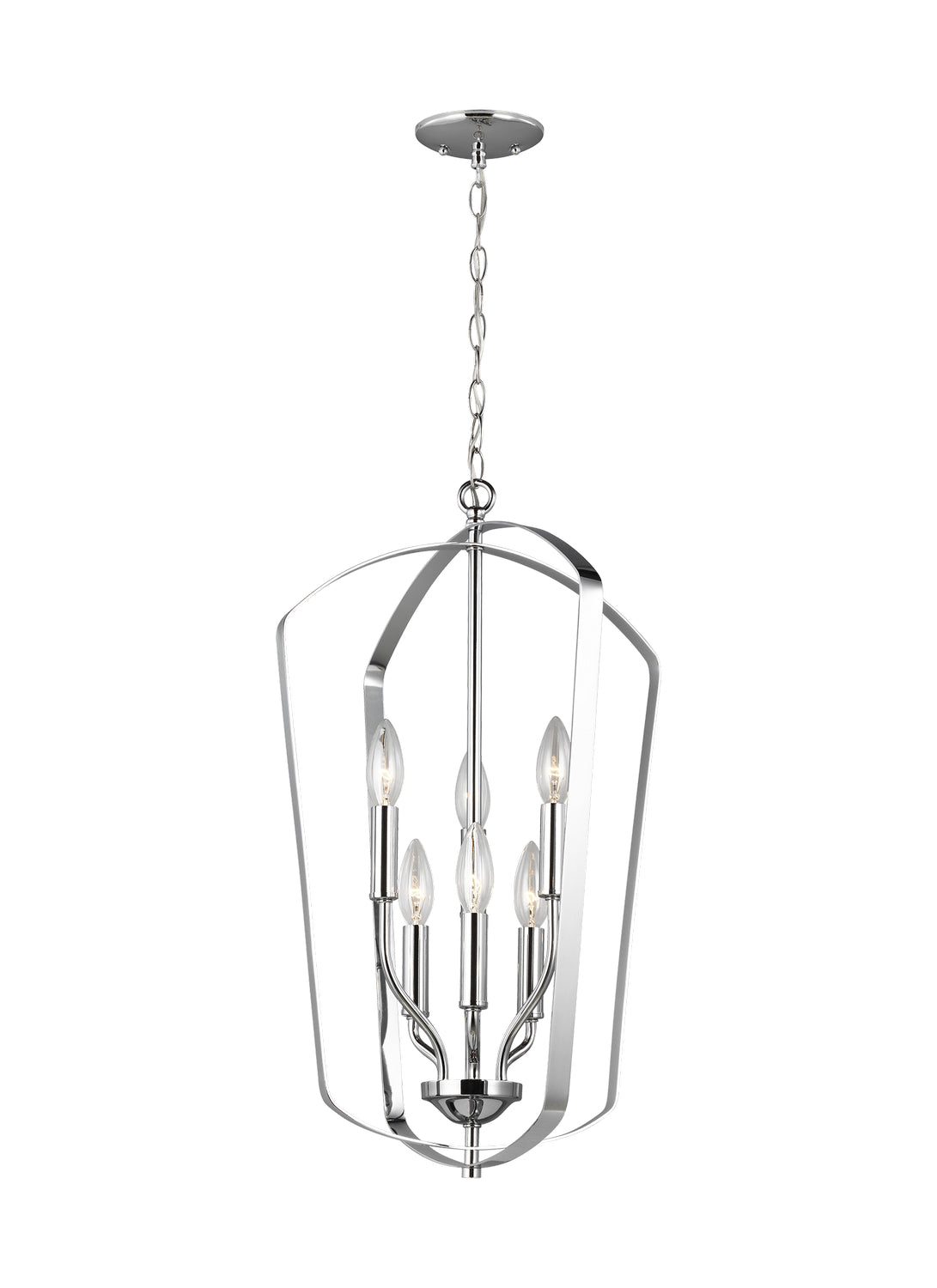 Generation Lighting. - 5134906-05 - Six Light Hall / Foyer Pendant - Romee - Chrome