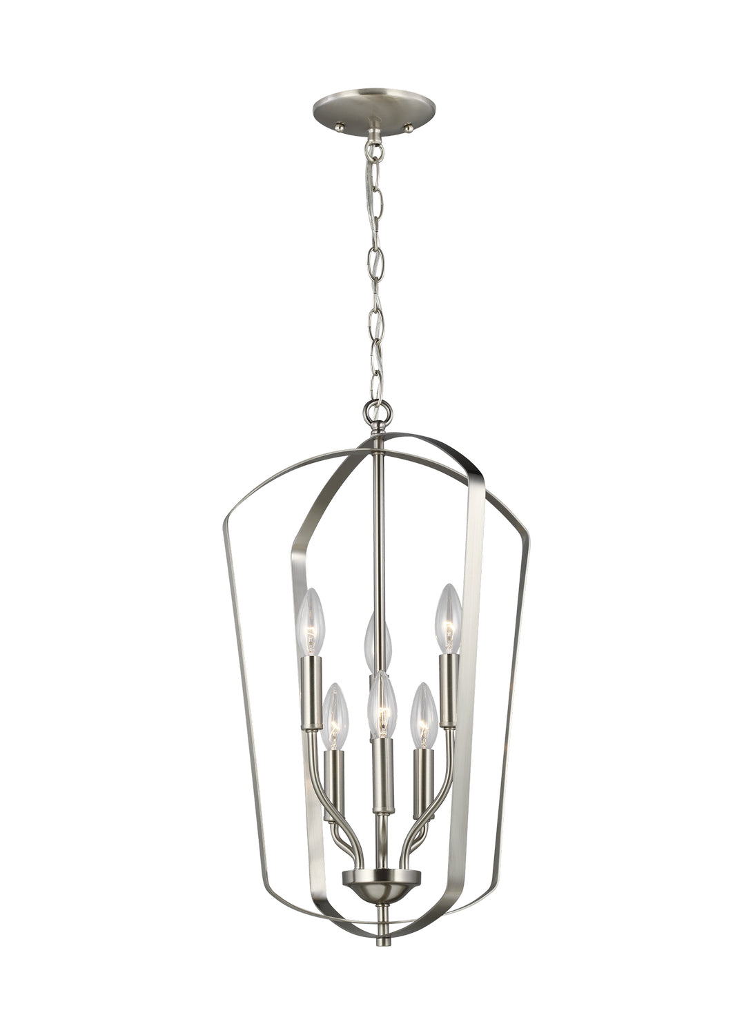 Generation Lighting. - 5134906EN-962 - Six Light Hall / Foyer - Romee - Brushed Nickel