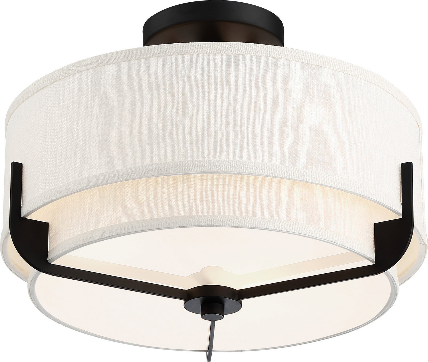 Nuvo Lighting - 60-6545 - Three Light Semi Flush Mount - Frankie - Aged Bronze