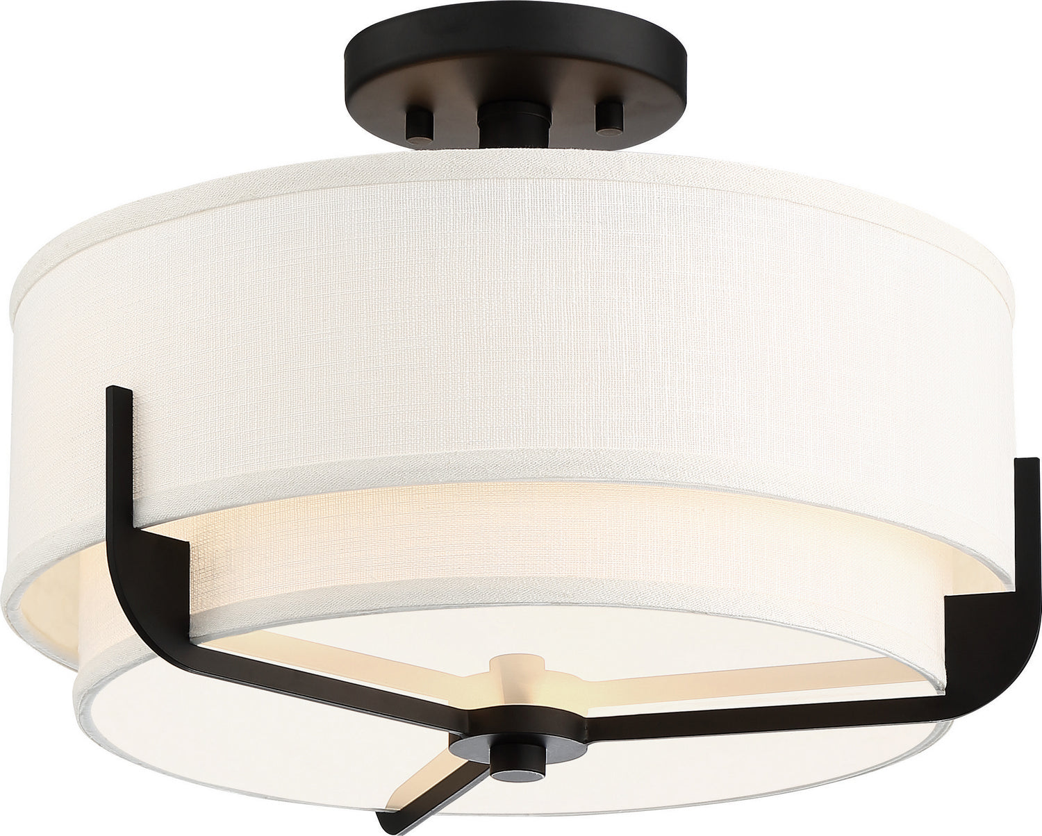 Nuvo Lighting - 60-6545 - Three Light Semi Flush Mount - Frankie - Aged Bronze