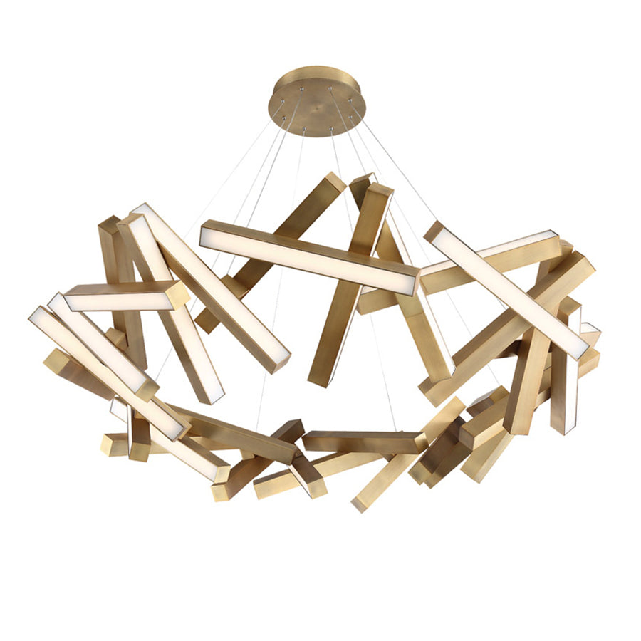 Modern Forms - PD-64861-AB - LED Chandelier - Chaos - Aged Brass