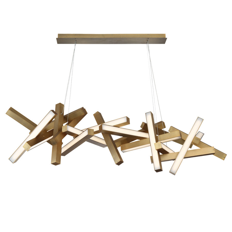 Modern Forms - PD-64872-AB - LED Linear Pendant - Chaos - Aged Brass