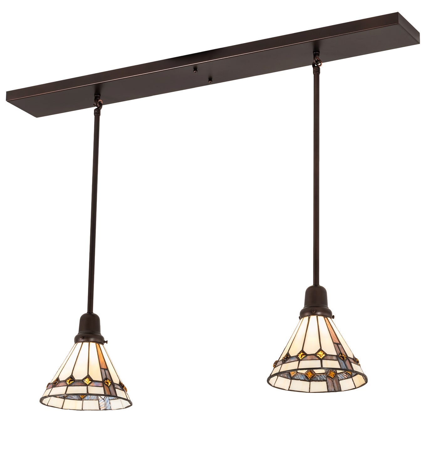 Meyda Tiffany - 203884 - Two Light Pendant - Belvidere - Mahogany Bronze