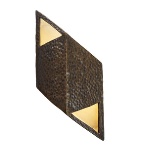 Justice Designs - CER-5835-HBVN - Wall Sconce - Ambiance - Hammered Brass w/ Vanilla Gloss