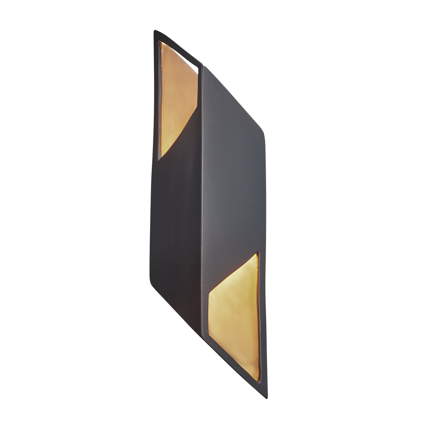 Justice Designs - CER-5845-CBGD - LED Wall Sconce - Ambiance - Carbon Matte Black w/Champagne Gold