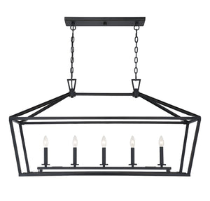 Savoy House - 1-324-5-44 - Five Light Linear Chandelier - Townsend - Classic Bronze