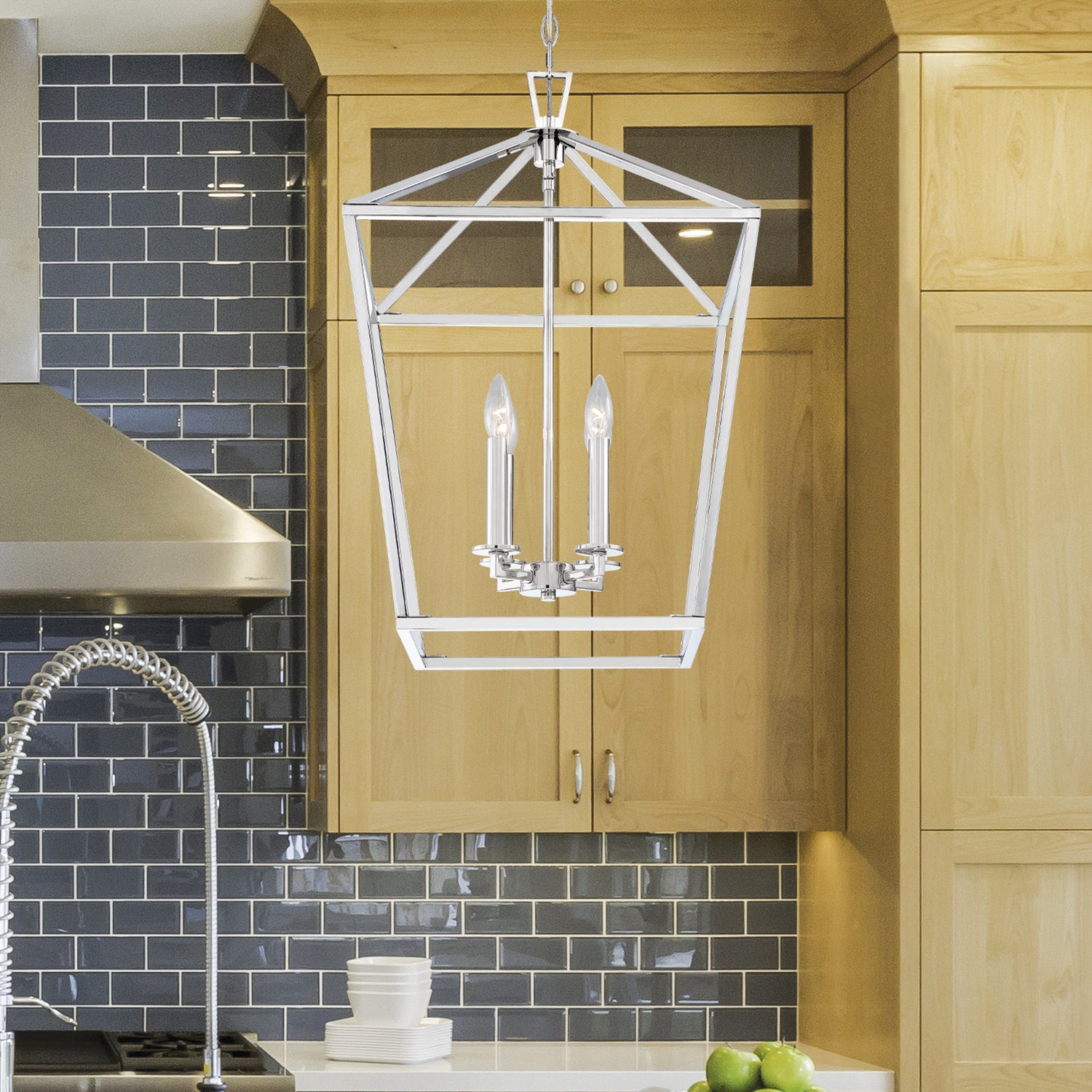 Savoy House - 3-321-4-109 - Four Light Pendant - Townsend - Polished Nickel