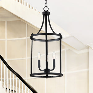 Savoy House - 7-1040-3-BK - Three Light Foyer Pendant - Penrose - Black