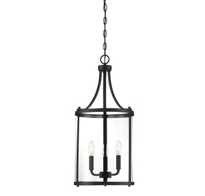 Savoy House - 7-1040-3-BK - Three Light Foyer Pendant - Penrose - Black