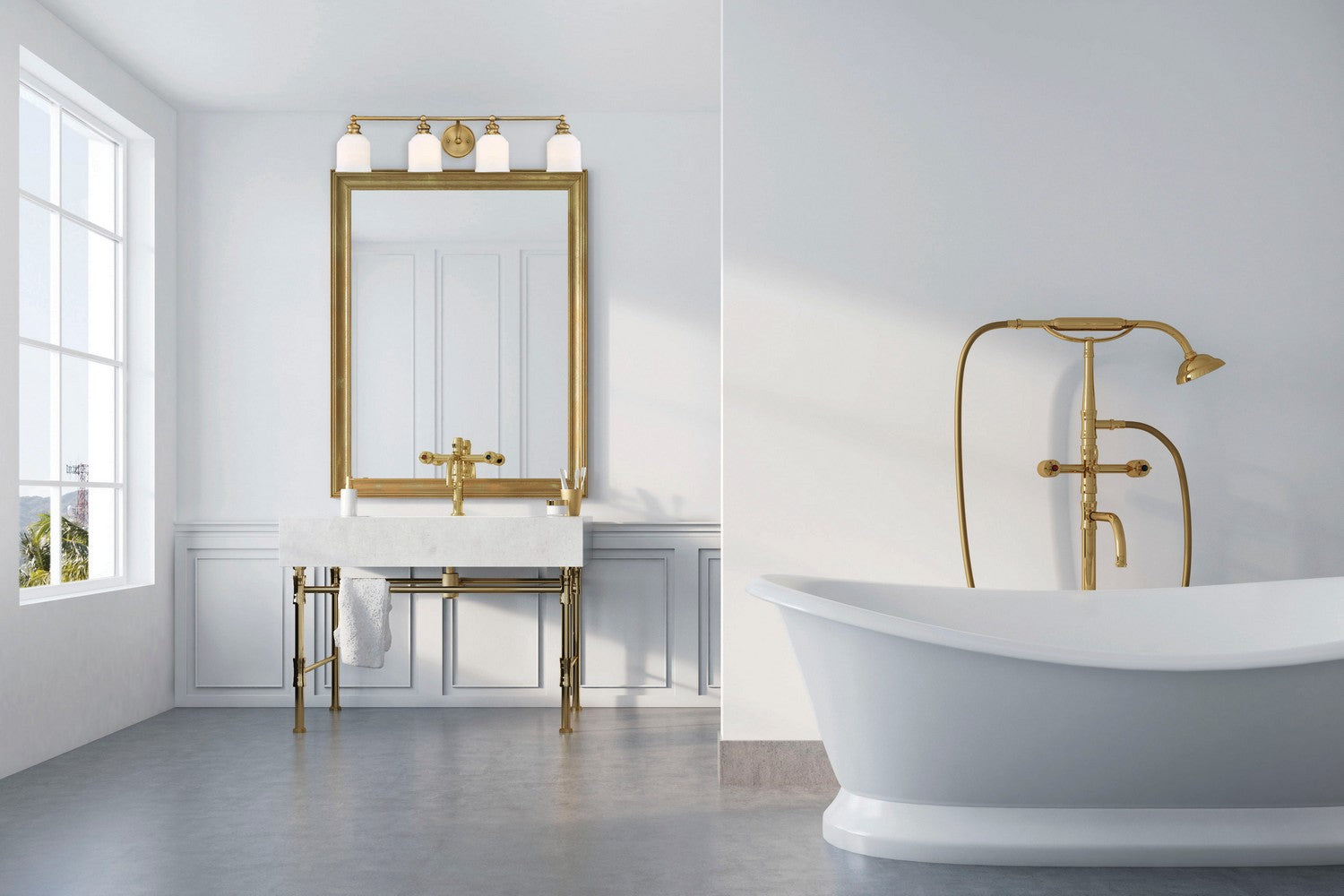 Savoy House - 8-6836-4-322 - Four Light Bath Bar - Melrose - Warm Brass