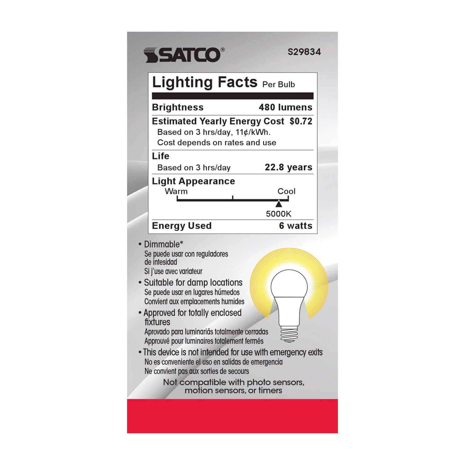 Satco - S29834 - Light Bulb - Frost