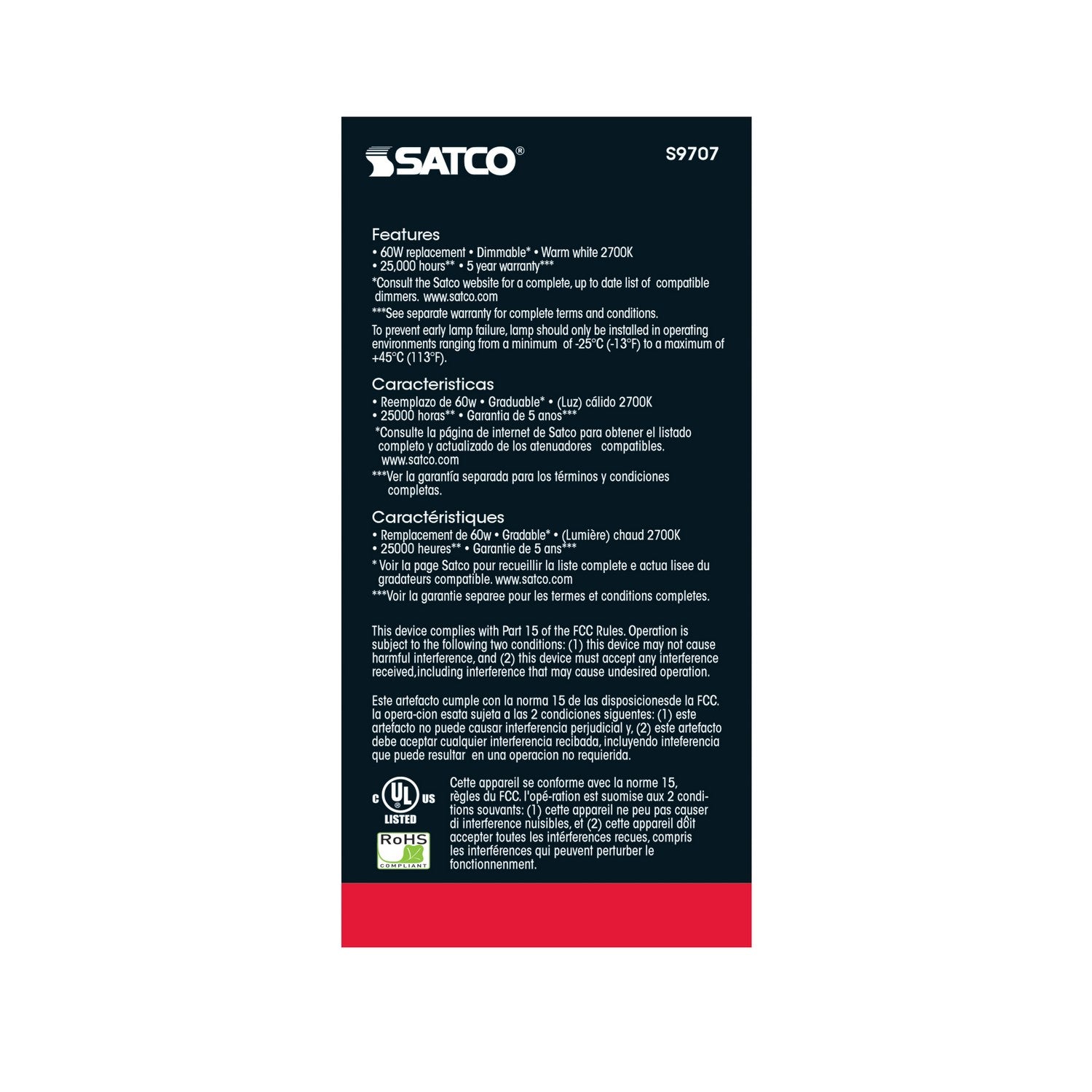 Satco - S9707 - Light Bulb - Frost