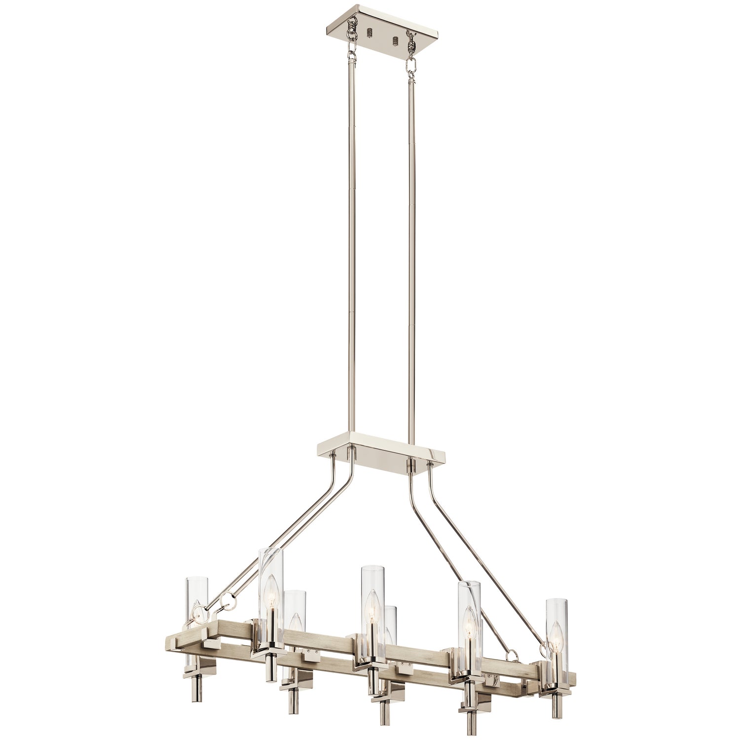 Kichler - 44285WWW - Eight Light Linear Chandelier - Telan - White Washed Wood