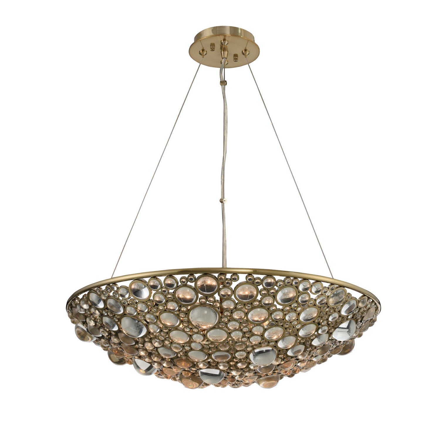 Allegri - 034250-038-FR001 - Eight Light Pendant - Ciottolo - Brushed Champagne Gold