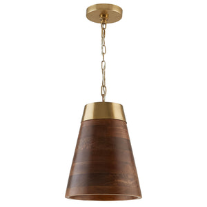 Capital Lighting - 330314WR - One Light Pendant - Dodd - Dark Wood and True Brass