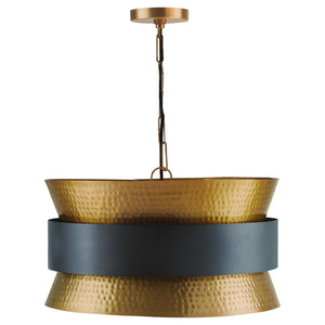 Capital Lighting - 330446PZ - Four Light Pendant - Loren - Patinaed Brass and Dark Zinc