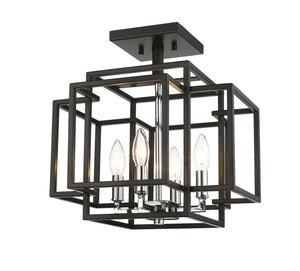 Z-Lite - 454SF-BK-CH - Four Light Semi Flush Mount - Titania - Black + Chrome