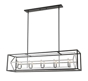 Z-Lite - 457-10L-CH-MB - Ten Light Linear Chandelier - Euclid - Chrome / Matte Black