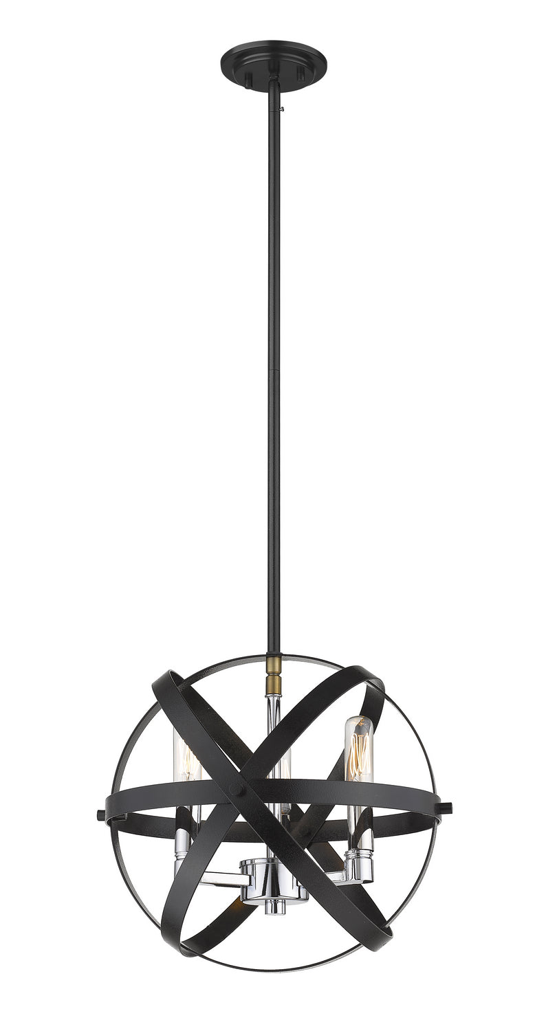 Z-Lite - 463-12HBK-CH - Three Light Pendant - Cavallo - Hammered Black / Chrome