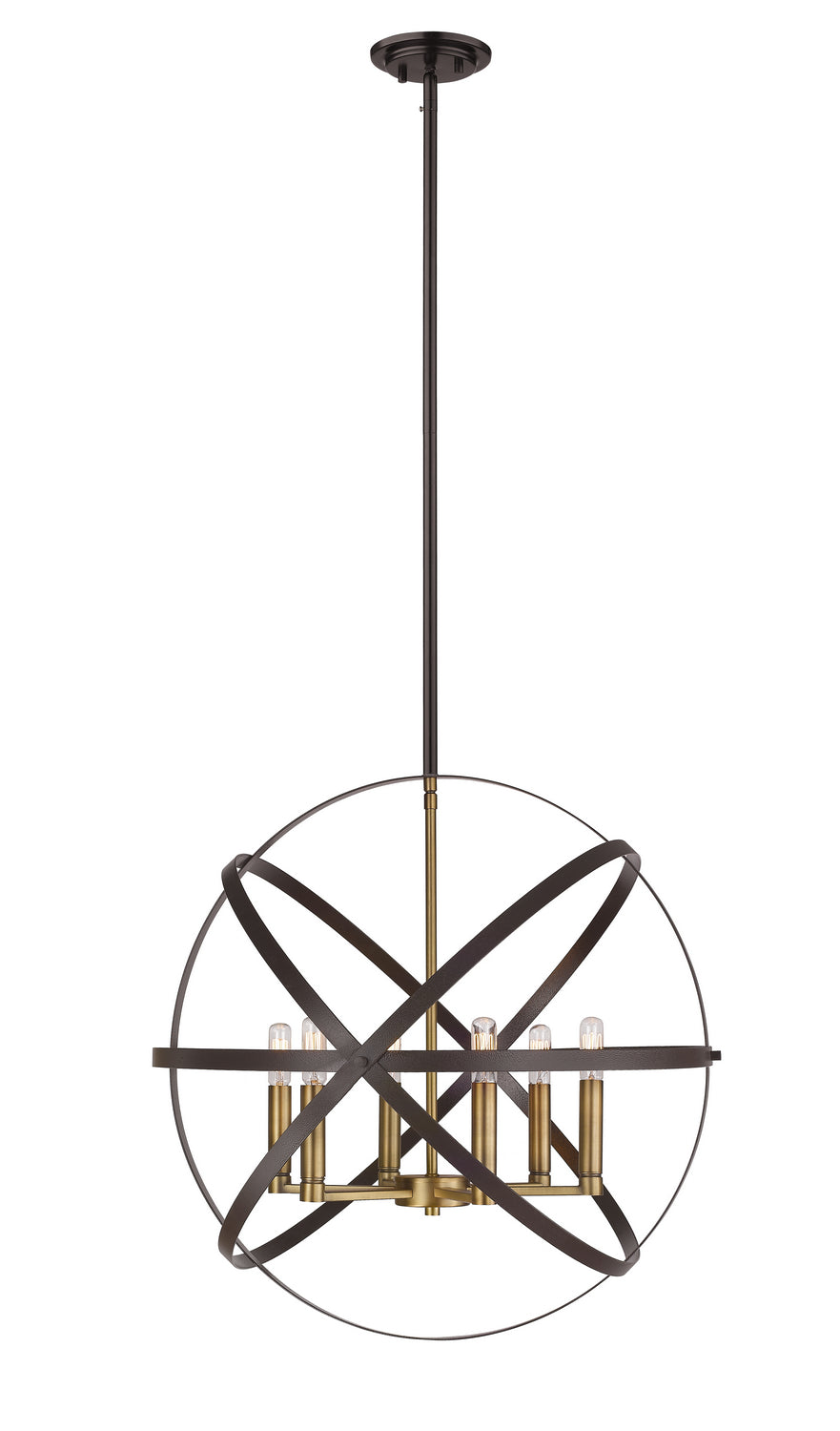 Z-Lite - 463-24HBRZ-OBR - Six Light Chandelier - Cavallo - Hammered Bronze / Olde Brass