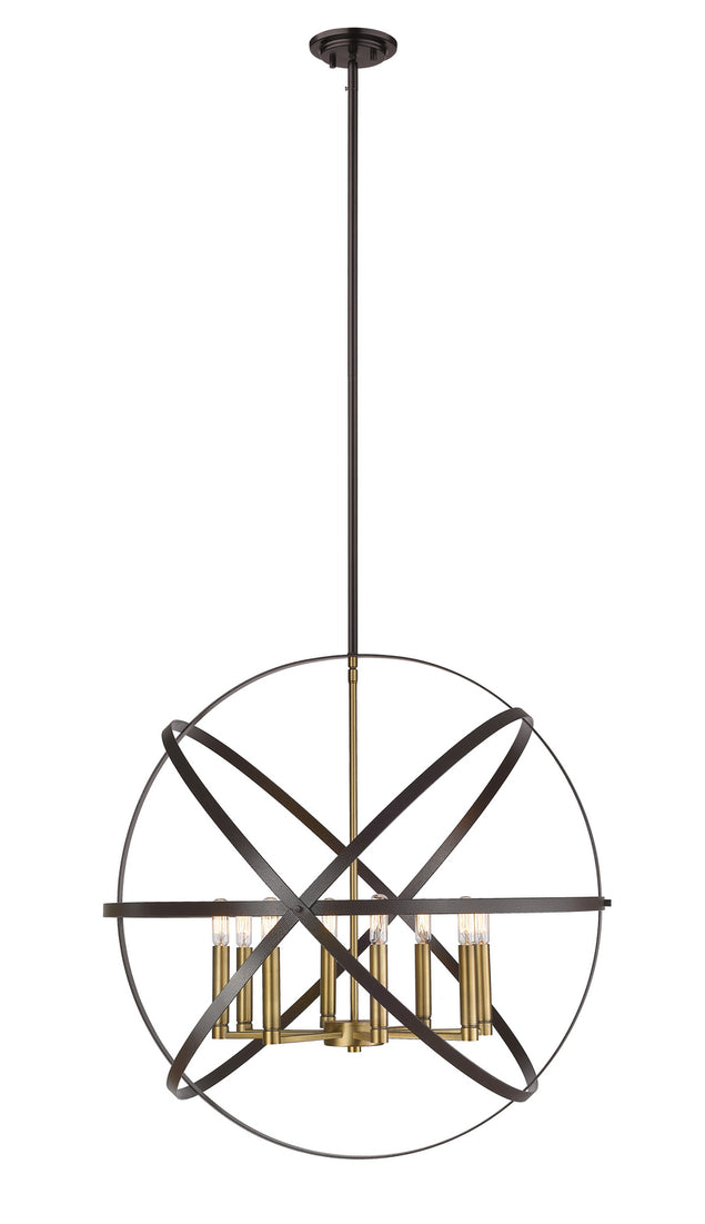 Z-Lite - 463-30HBRZ-OBR - Eight Light Chandelier - Cavallo - Hammered Bronze + Olde Brass