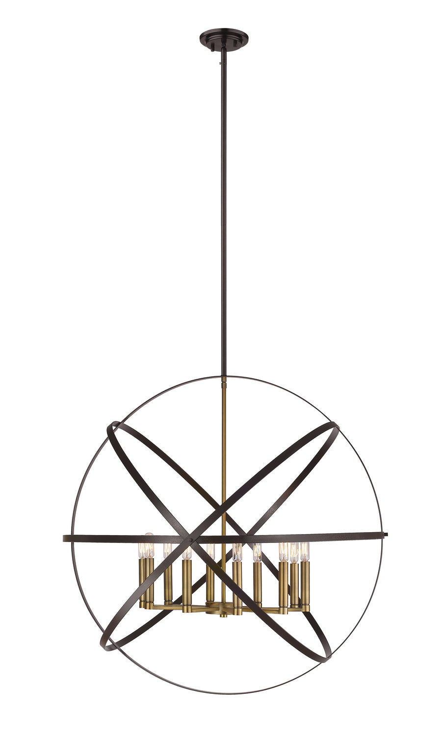 Z-Lite - 463-36HBRZ-OBR - Ten Light Chandelier - Cavallo - Hammered Bronze / Olde Brass