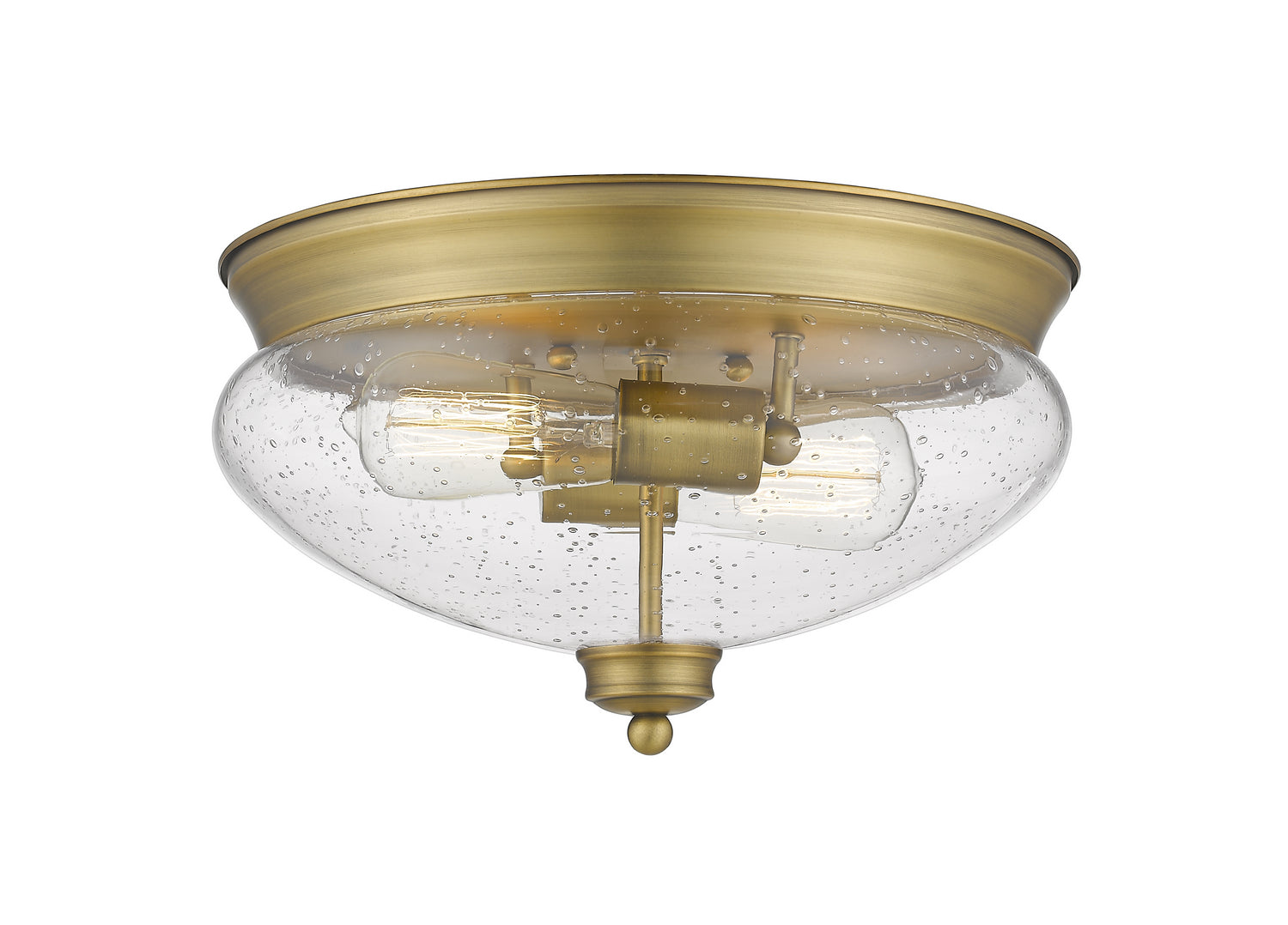 Z-Lite - 722F2-HBR - Two Light Flush Mount - Amon - Heritage Brass