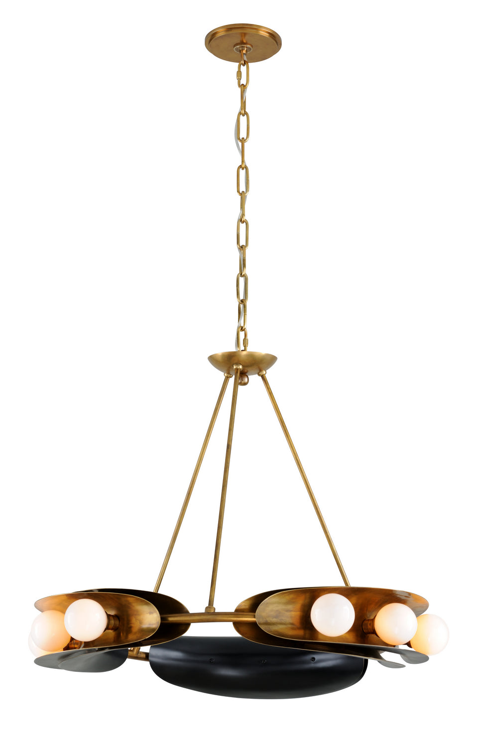 Corbett Lighting - 271-09-VB/BBR - Nine Light Chandelier - Hopper - Vintage Brass/Black Brass